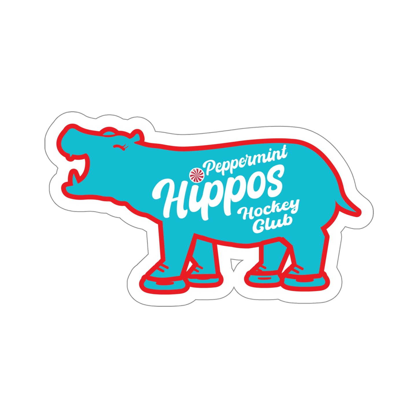 Blue hippo Peppermint Hippo Decal - Outdoor