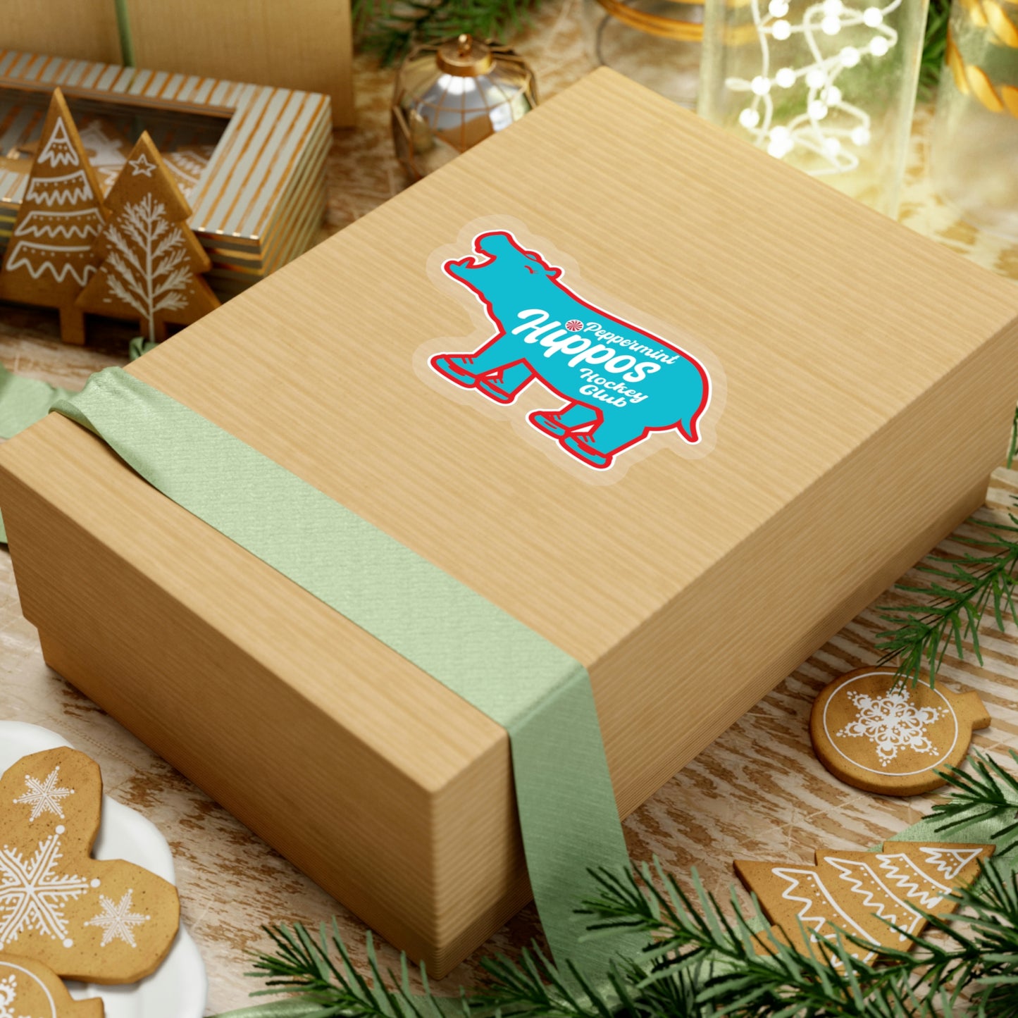 Blue hippo Peppermint Hippo Decal - Outdoor