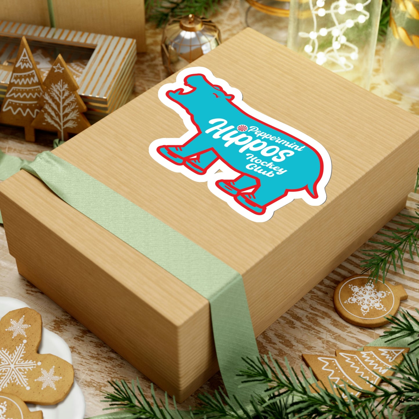 Blue hippo Peppermint Hippo Decal - Outdoor