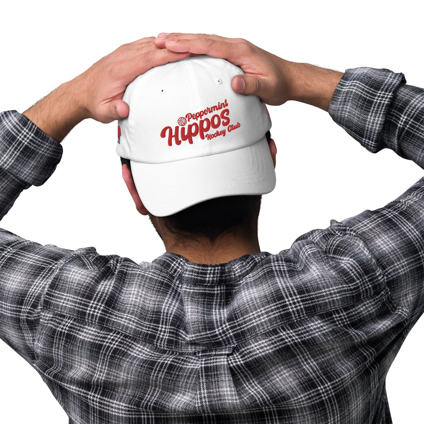 Peppermint Hippo Embroidered Hat - Customizable