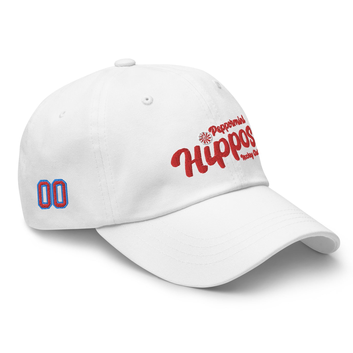 Peppermint Hippo White Customized Hat