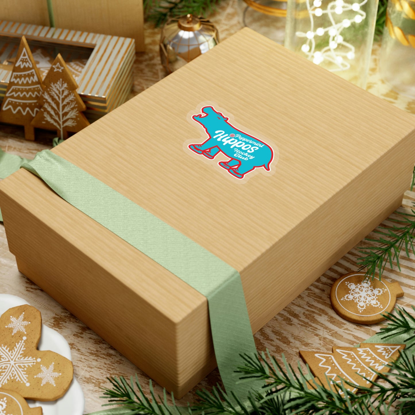 Blue hippo Peppermint Hippo Decal - Outdoor