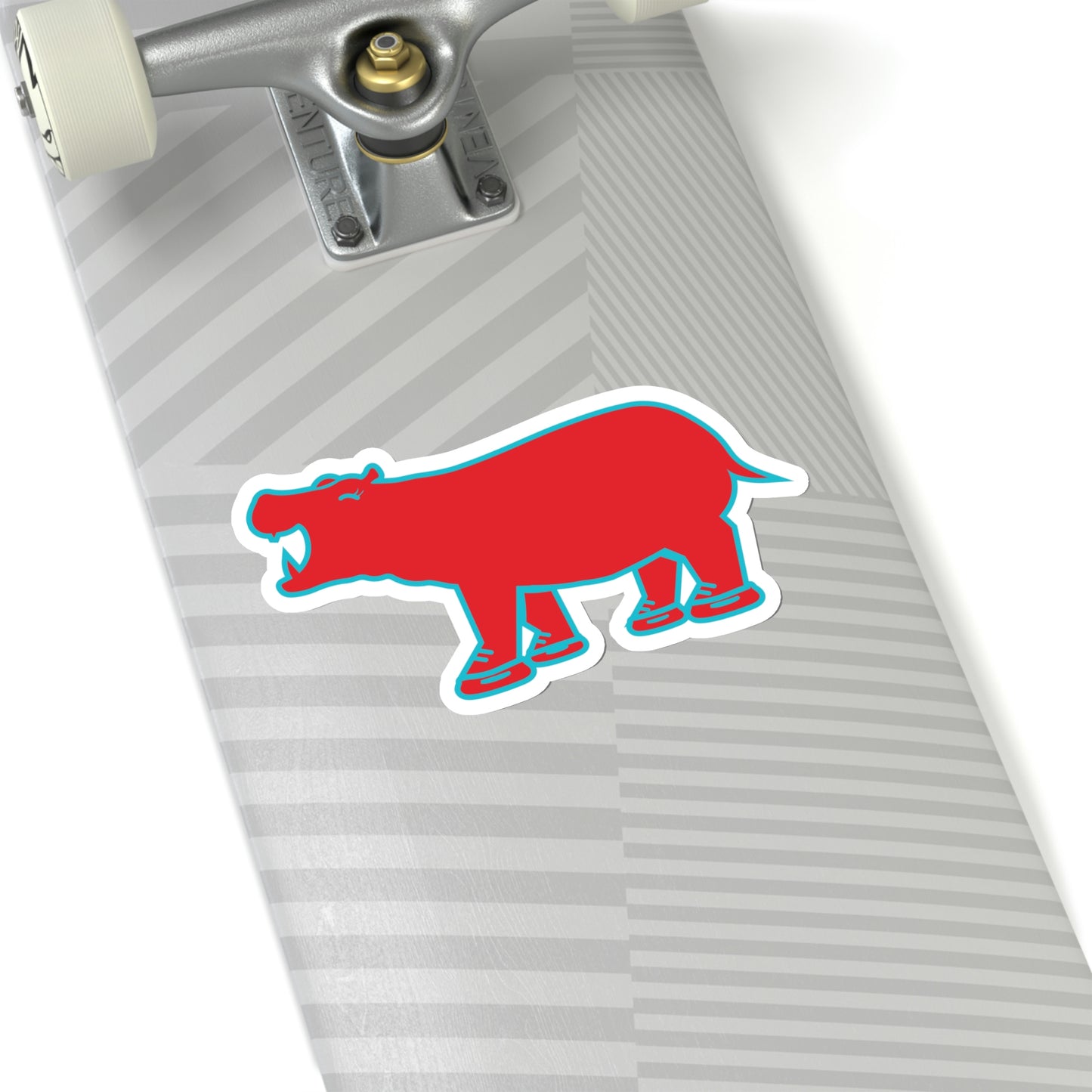 Red Hippo Sticker - Indoor