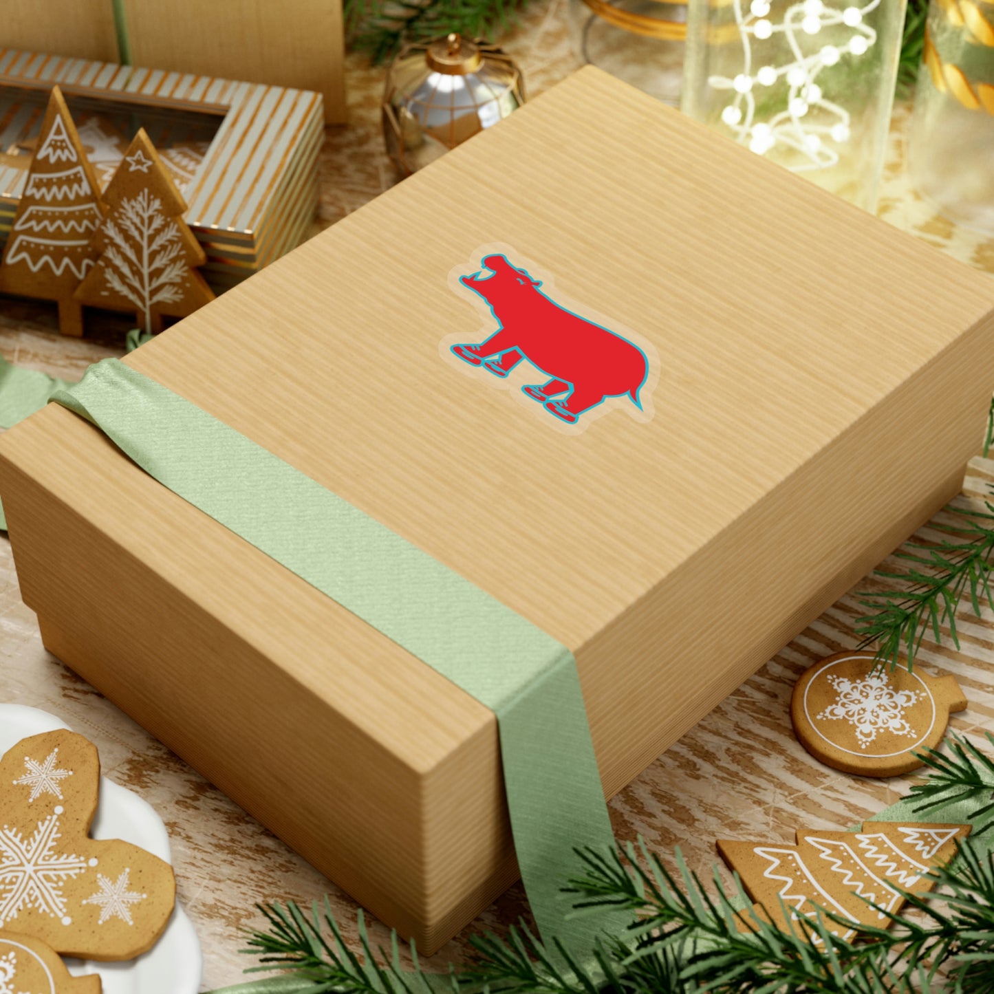 Red Hippo Sticker - Indoor