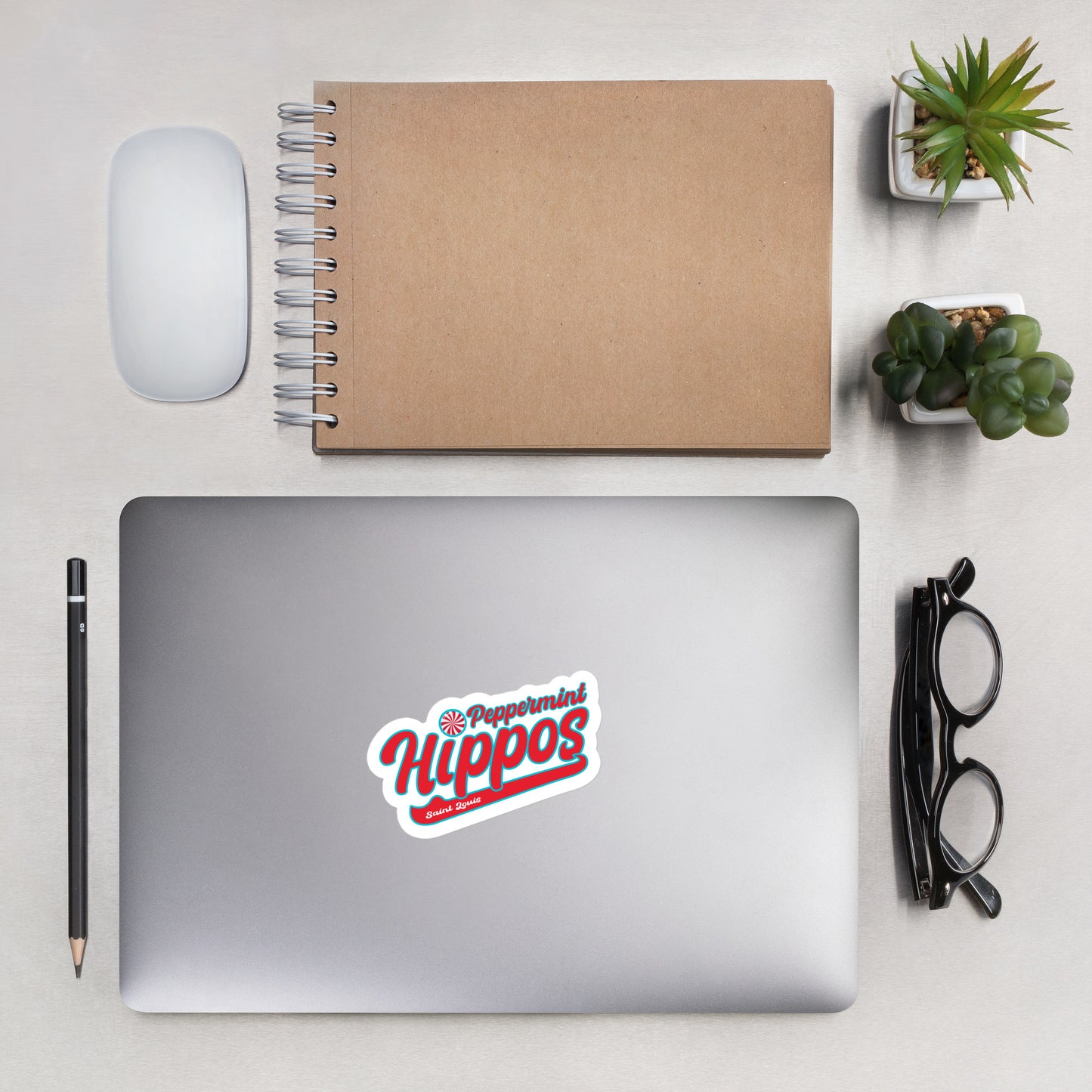 Peppermint Hippo Sticker