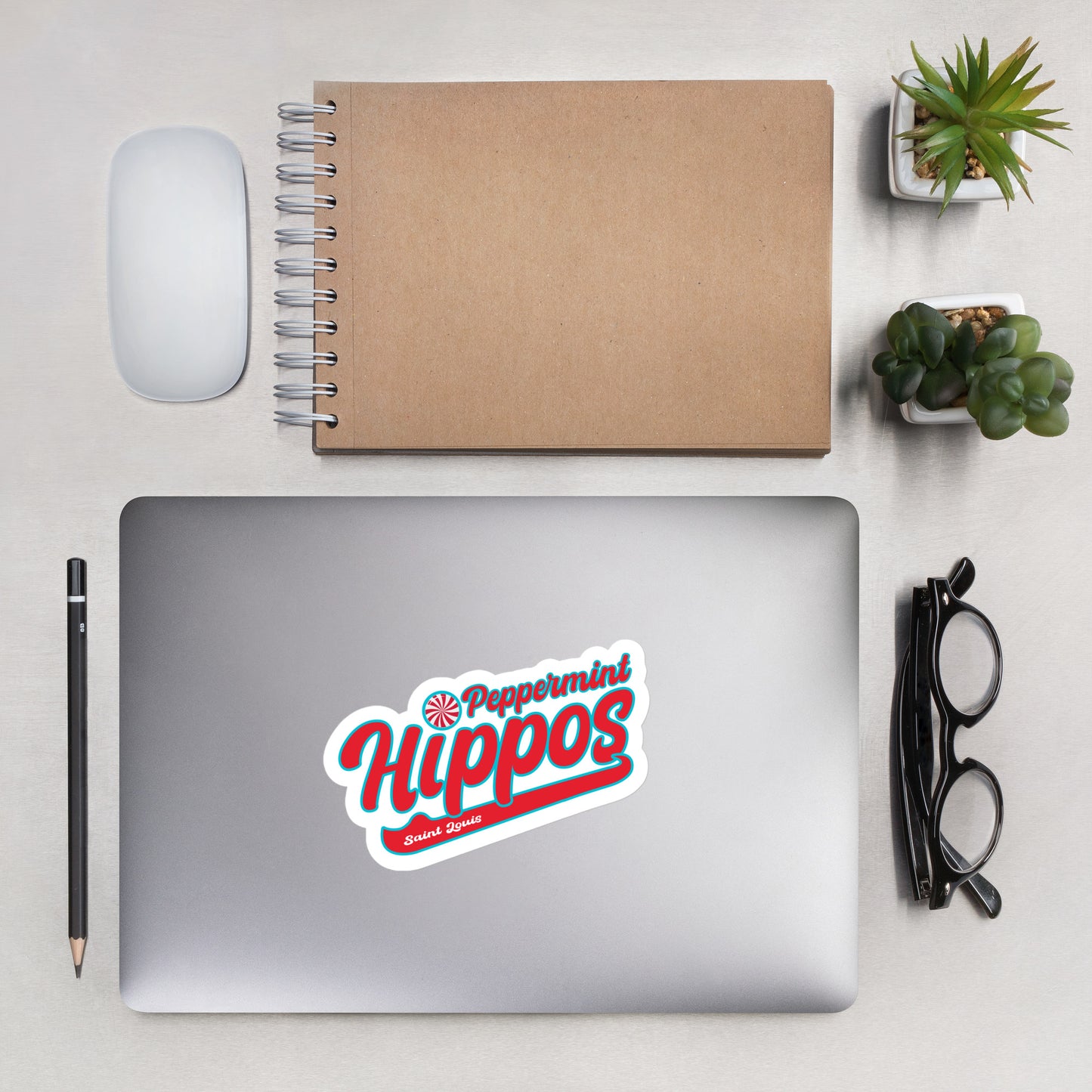 Peppermint Hippo Sticker