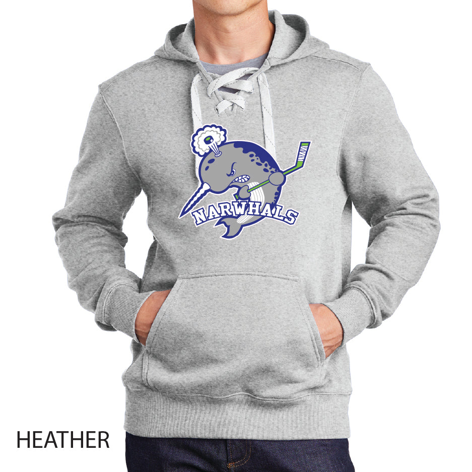 Narwhals Sport-Tek Lace Up Pullover Hooded Sweatshirt