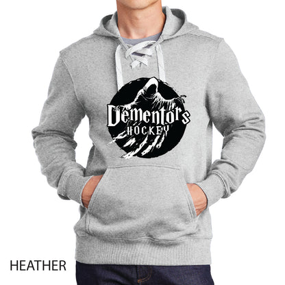 Dementors Sport-Tek Lace Up Pullover Hooded Sweatshirt White Logo