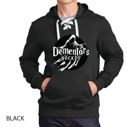 Dementors Sport-Tek Lace Up Pullover Hooded Sweatshirt White Logo