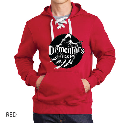 Dementors Sport-Tek Lace Up Pullover Hooded Sweatshirt White Logo