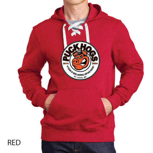 Puck Hogs Sport-Tek Lace Up Pullover Hooded Sweatshirt