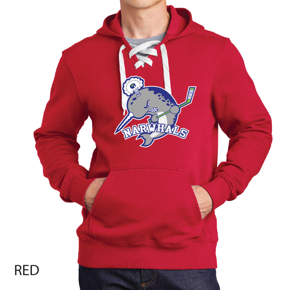 Narwhals Sport-Tek Lace Up Pullover Hooded Sweatshirt
