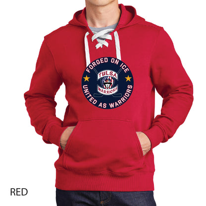 Tulsa Warriors Circle Logo Sport-Tek Lace Up Pullover Hooded Sweatshirt
