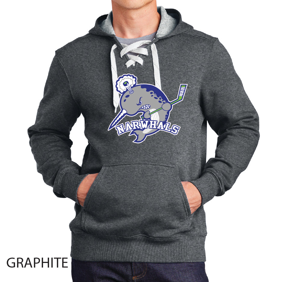Narwhals Sport-Tek Lace Up Pullover Hooded Sweatshirt
