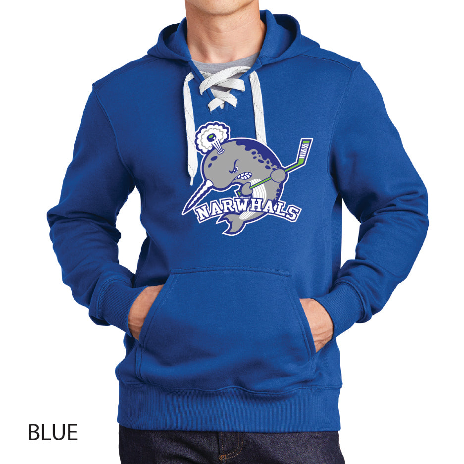 Narwhals Sport-Tek Lace Up Pullover Hooded Sweatshirt