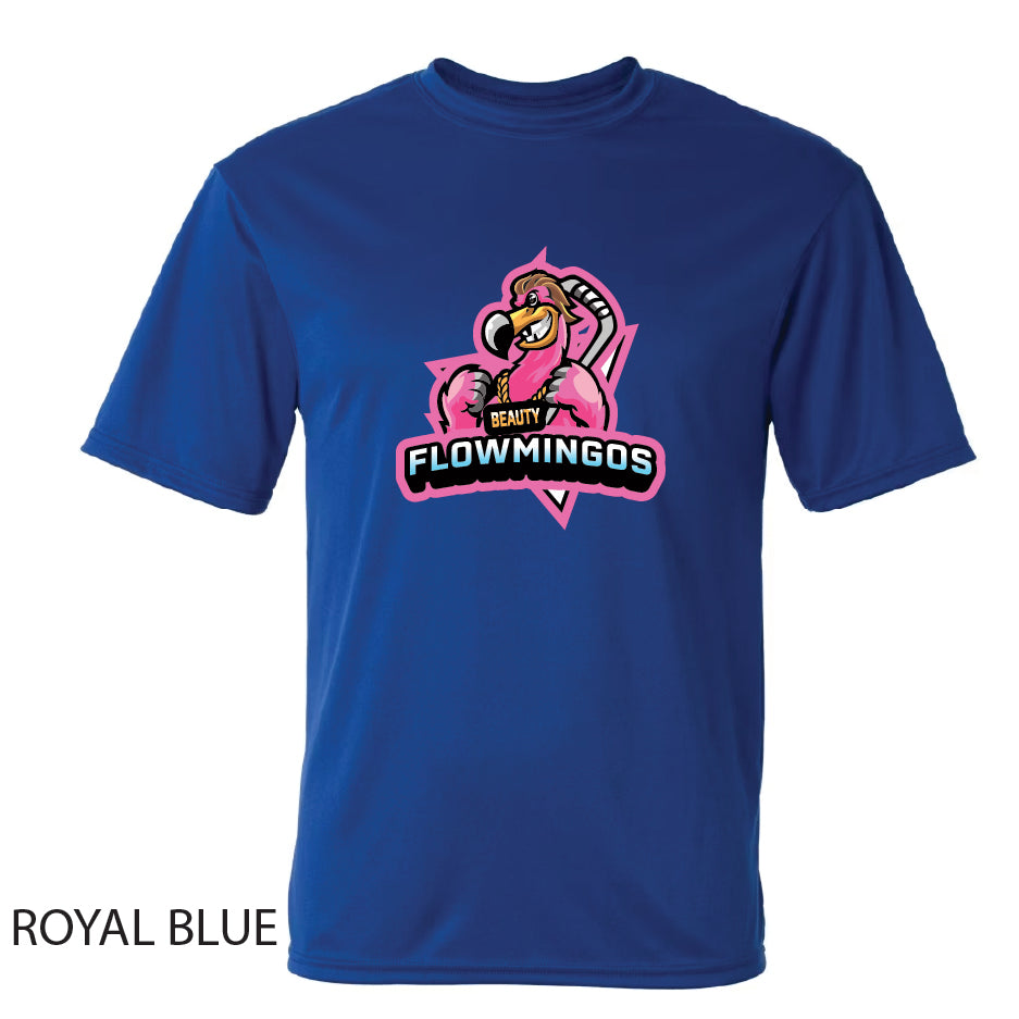 Flowmingoes Performance Dri-Fit T-Shirt BLUE LOGO