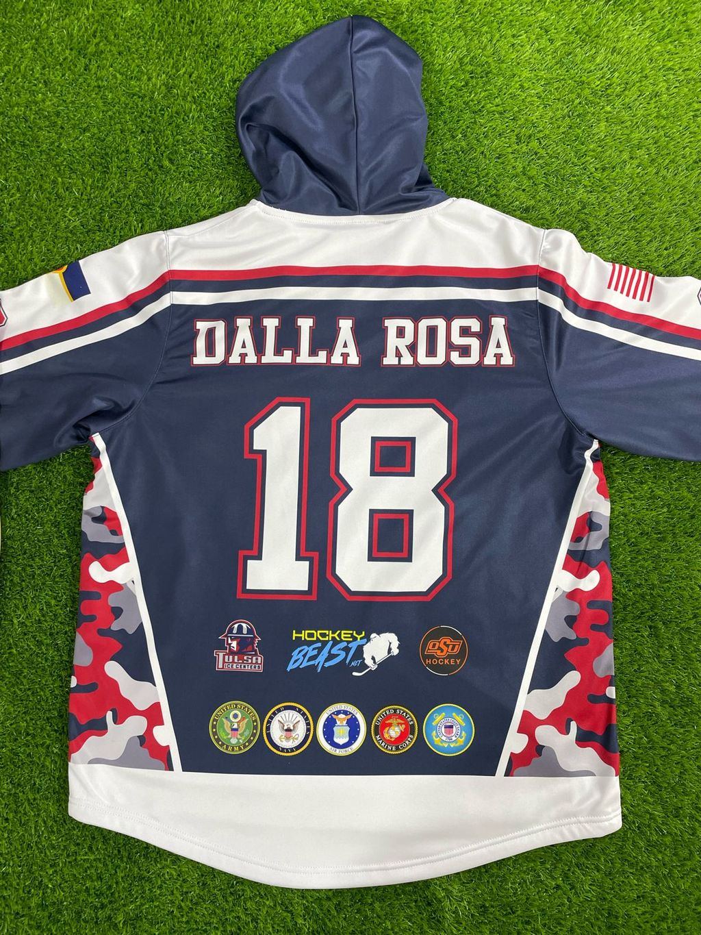 Tulsa Warriors Blue Sublimated Jersey Style Hoodie