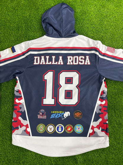 Tulsa Warriors Blue Sublimated Jersey Style Hoodie