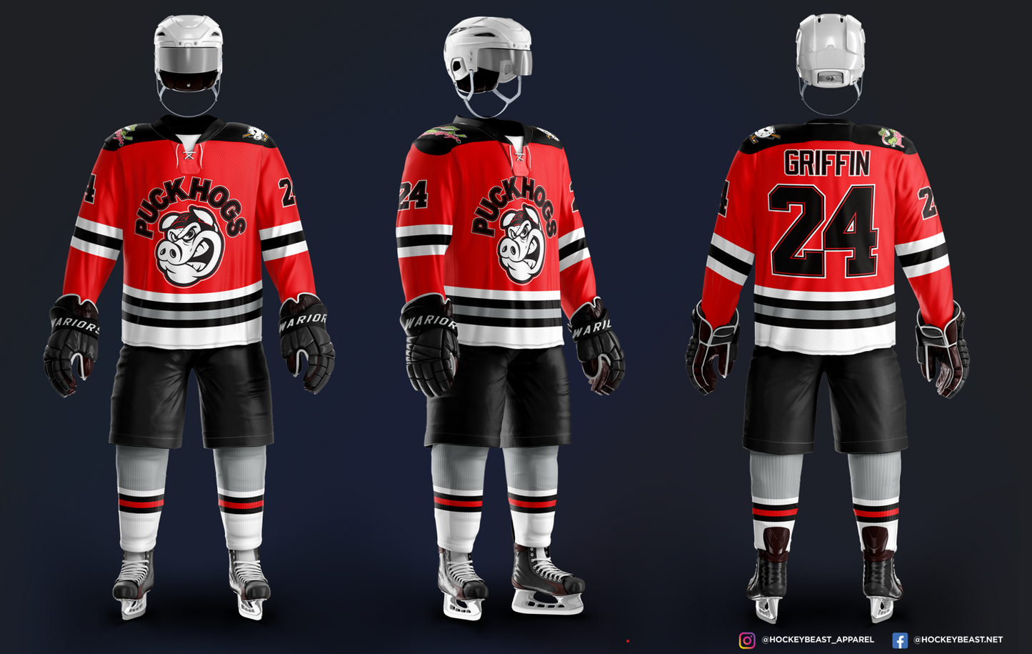Puckhogs Sublimated Red Jersey