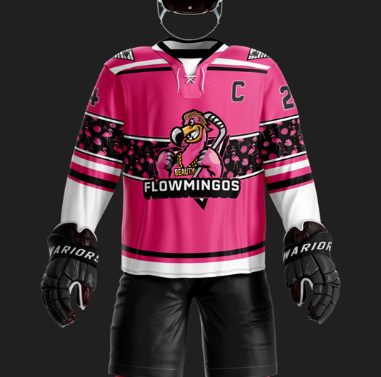 Flowmingoes Pink Jersey Embroidered Logo