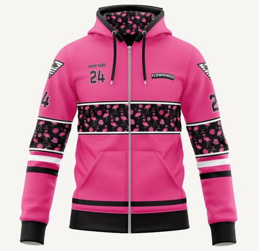 Flowmingoes Zipper Hoodie