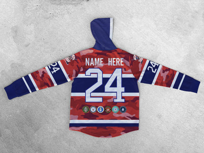 Tulsa Warriors Red Sublimated Jersey Style Hoodie