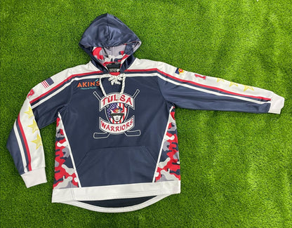 Tulsa Warriors Blue Sublimated Jersey Style Hoodie