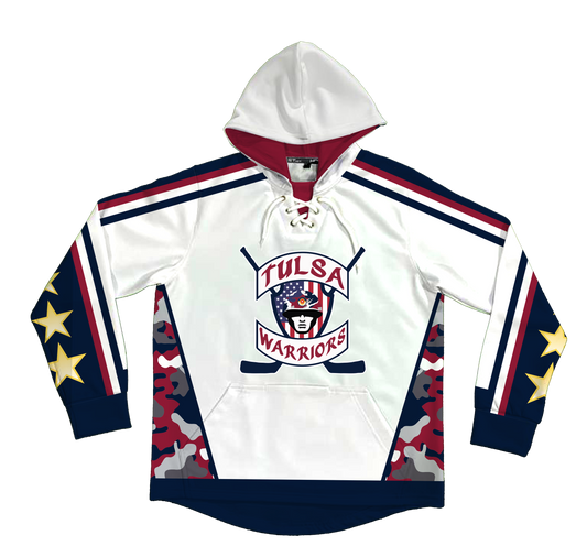 Tulsa Warriors White Sublimated Jersey Style Hoodie