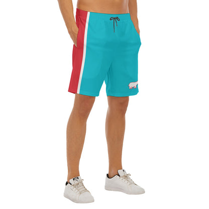 Peppermint Hippos Men's Shorts With Elastic Waist