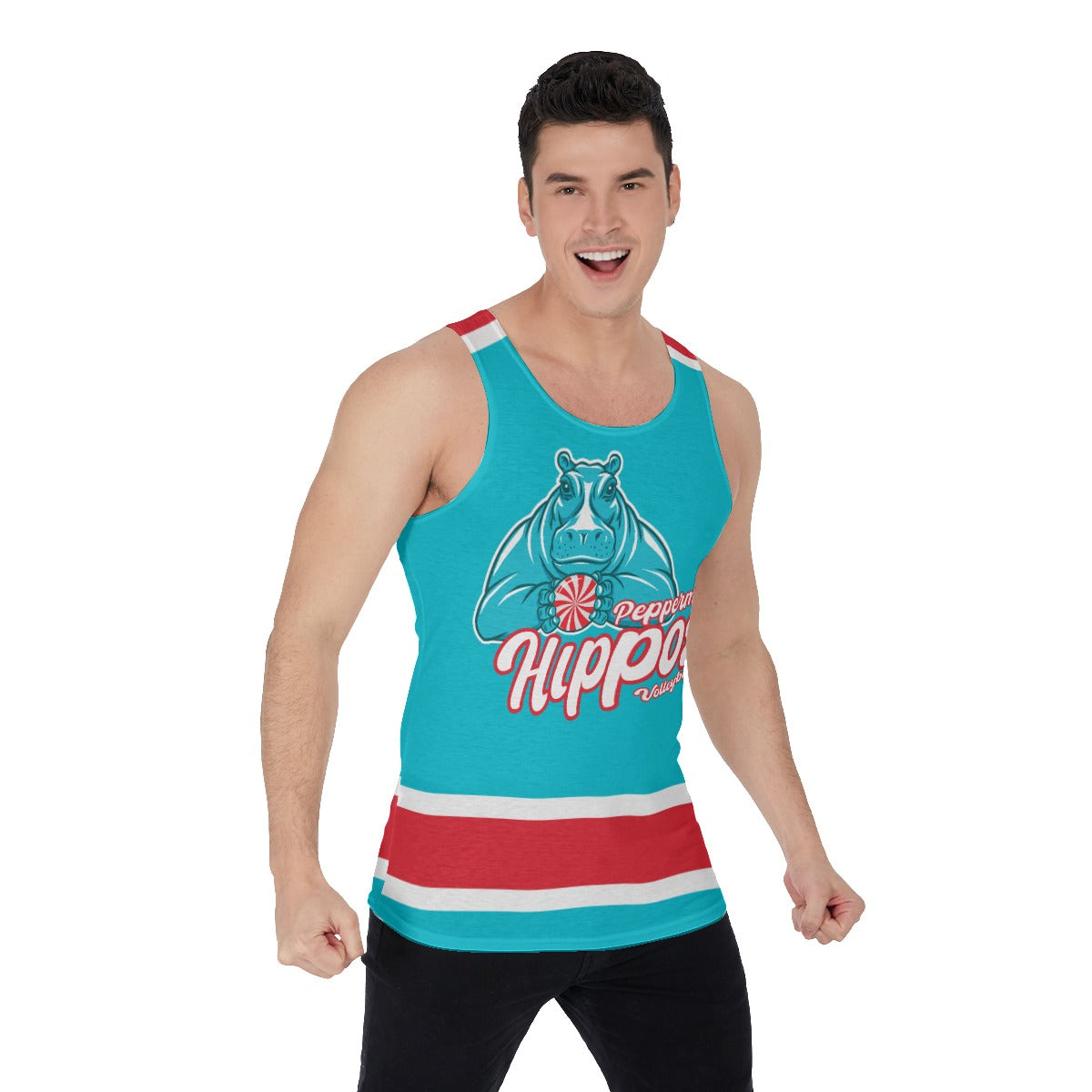 Peppermint Hippos Unisex Tank Top