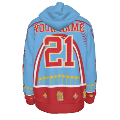 St Louis Cardinals light blue Customizable Light-Weight Hoodie