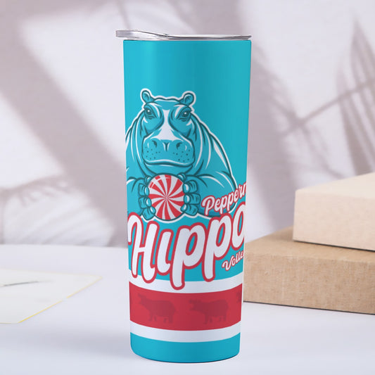 Peppermint Hippo Skinny Tumbler Stainless Steel with Lids 20OZ