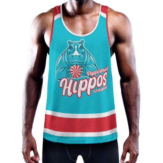 Peppermint Hippos Racer-Back Tank Top