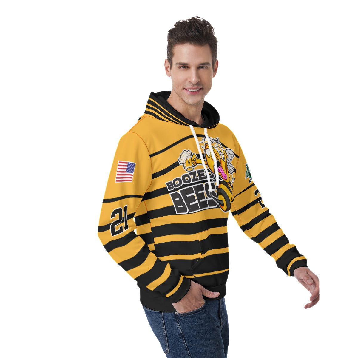 Boozed Bees Light Weight Hoodie Customizable