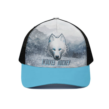Wolves Hockey Logo with blue bill