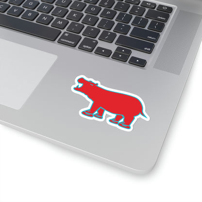 Red Hippo Sticker - Indoor