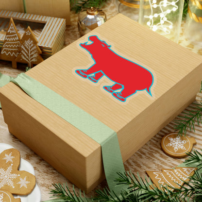 Red Hippo Sticker - Indoor