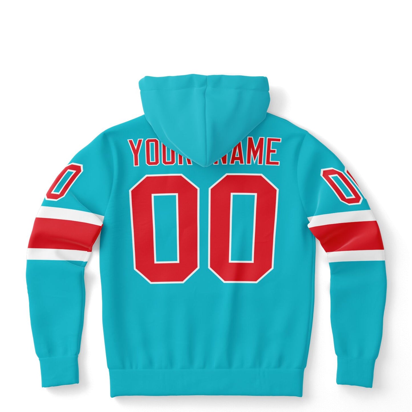 Blue Peppermint Hippo Light Weight Hoodie - Customizable