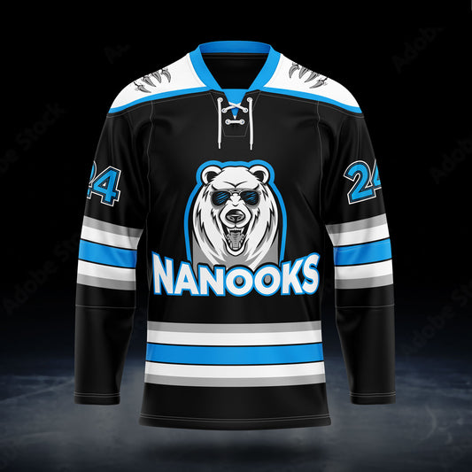 Nanooks Black Jersey Embroidered Logo