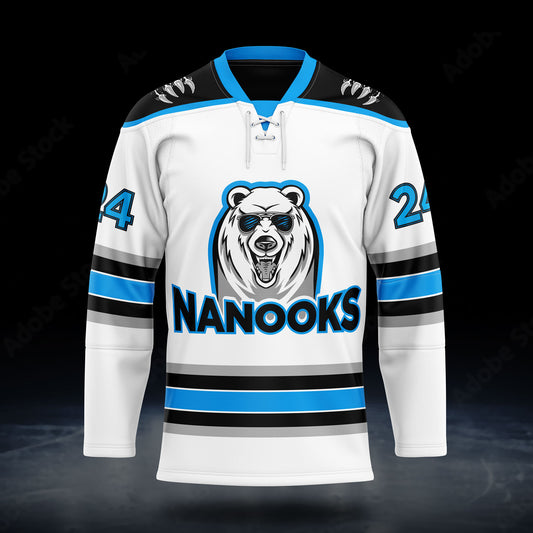 Nanooks White Jersey Embroidered Logo