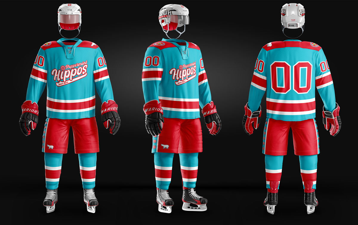 Peppermint Hippo Jersey - Sublimated Blue