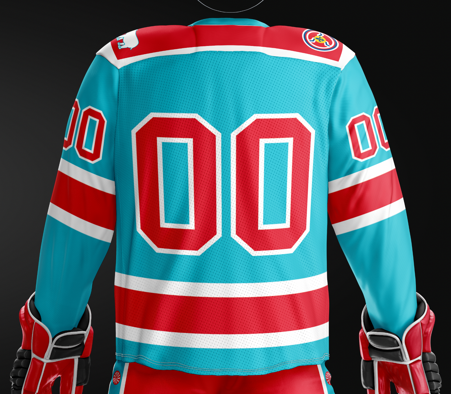 Peppermint Hippo Jersey - Sublimated Blue