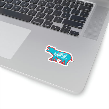Blue hippo Peppermint Hippo Decal - Outdoor