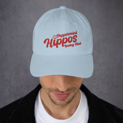 Peppermint Hippo Embroidered Hat - Customizable