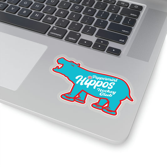 Blue hippo Peppermint Hippo Decal - Outdoor