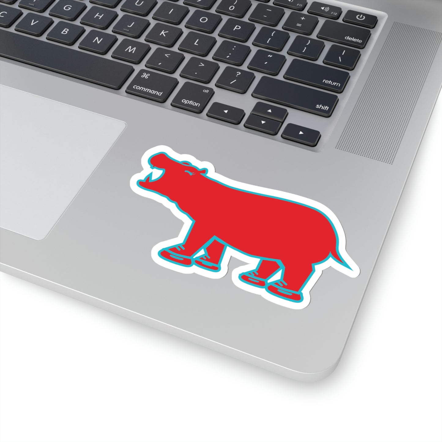 Red Hippo Sticker - Indoor