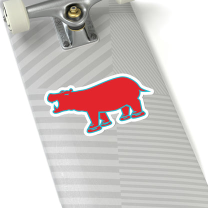 Red Hippo Sticker - Indoor