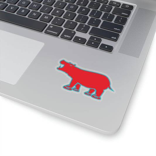 Red Hippo Sticker - Indoor