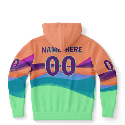 Skate into the Sun Customizable Women's Athletic Hoodie