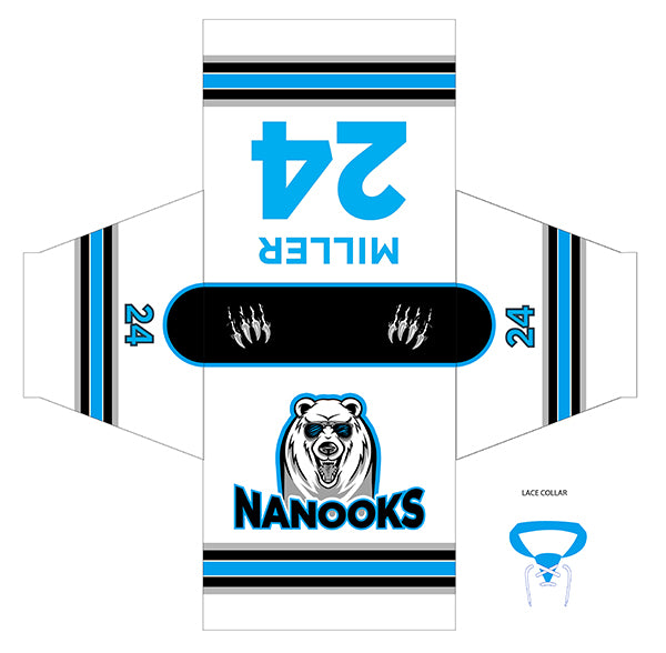 Nanooks White Jersey Embroidered Logo